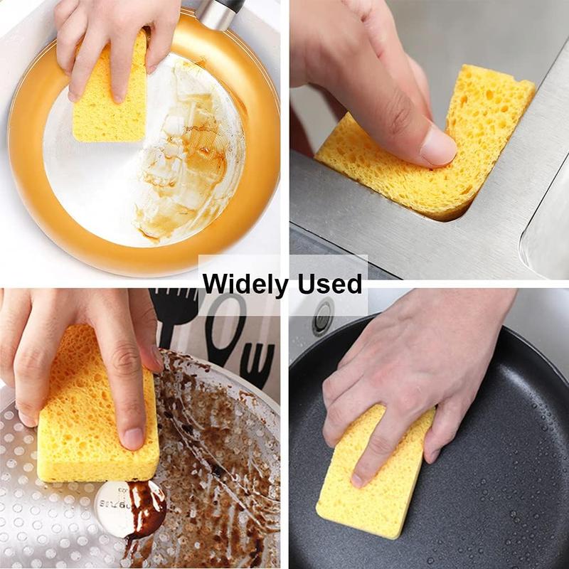 Cleaning Scrub Sponge- Compressed Cellulose Sponges Non-Scratch Natural Sponge for Kitchen Bathroom Cars, Funny Cut-Outs DIY