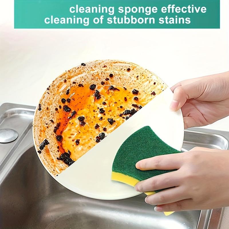 8 16 32pcs, 8 16 32-Piece Multifunctional Cleaning Sponge: Double-Sided Scouring Pad for Kitchen, Dishwashing, and Household Cleaning