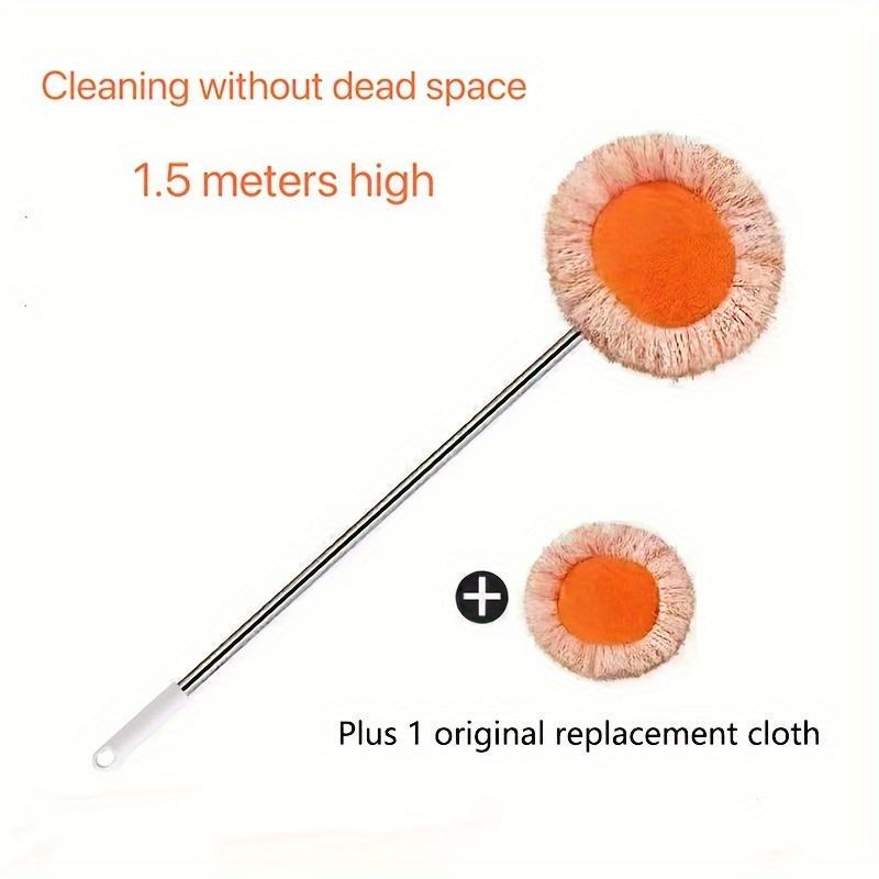 Ceiling Mop Set, 1 Set Including 1 Count Long Pole & 2 Counts Mop Heads, Dust Removal Mop, Flexible Rotating Floor Mop, Wet and Dry Dual-use Mop