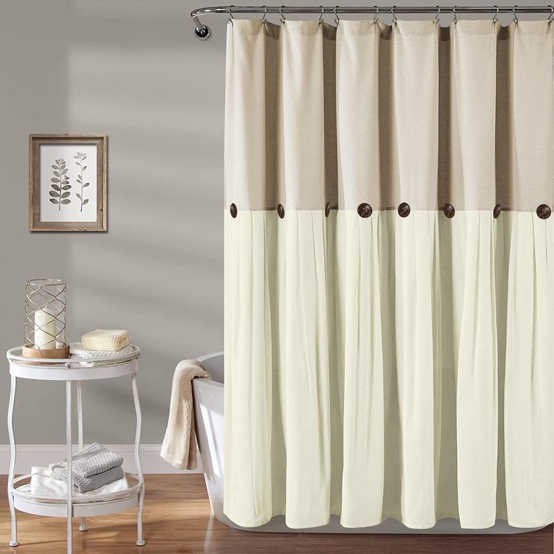 Two-tone Shower Curtain, Washable Bath Curtain, Decorative Bathtub Curtain, Bath Accessories, Bathroom Decor, Bathroom Supplies, Bathroom Accessories, Home Supplies