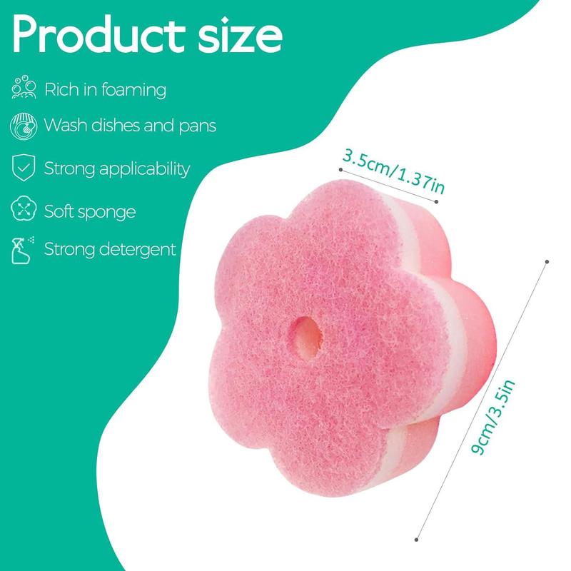 Flower Shaped Dish Cleaning Sponge, 24pcs set Scratch Resistant Kitchen Sponges for Washing Dishes, Household Cleaning Sponge for Pan & Pot, Cleaning Supplies