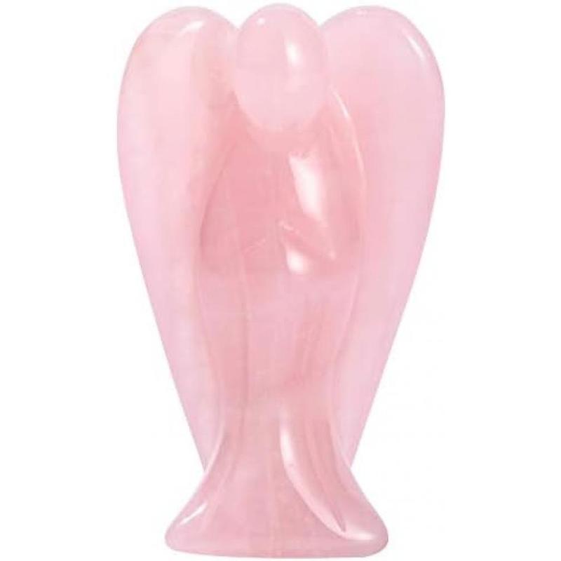 Quartz Angel Figurine Peace Angel Statue Angel Healing Statue Pocket Guardian Healing Stone 2 Inches(50mm)(Quartz)