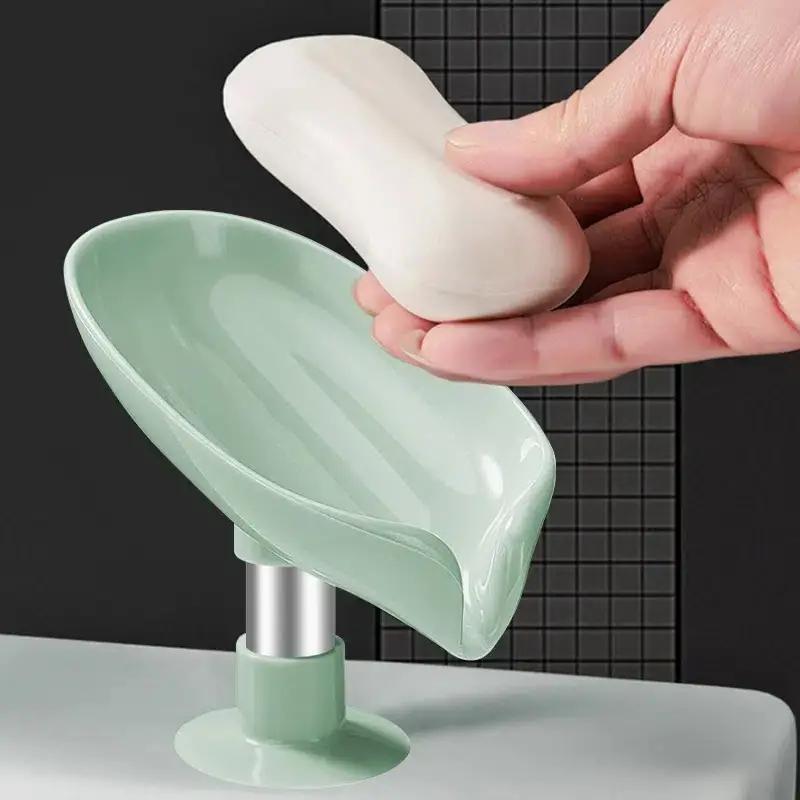 Leaf Shaped Soap Dish, 1 Count Drain Soap Bar Holder for Bathroom & Kitchen, Soap Dish for Shower