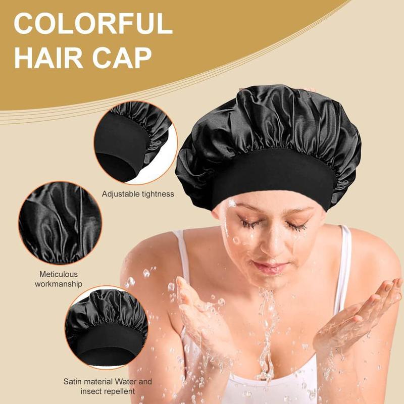 Large Satin Bonnet Silk Bonnet Hair Wrap for Sleeping Sleep Cap with Elastic Soft Band Big Bonnets for Women Hair Care Caps