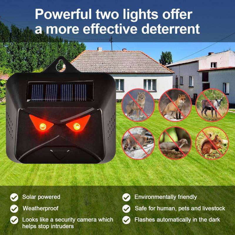 Mowothy Solar Nocturnal Animal Repeller 4 Pack - Effective Repellent Device for Coyote, Deer, Fox, Raccoon, Skunk - Powerful Outdoor Coyote Deterrent - Predator Lights for Chicken Coop, Farm, Yard, Garden