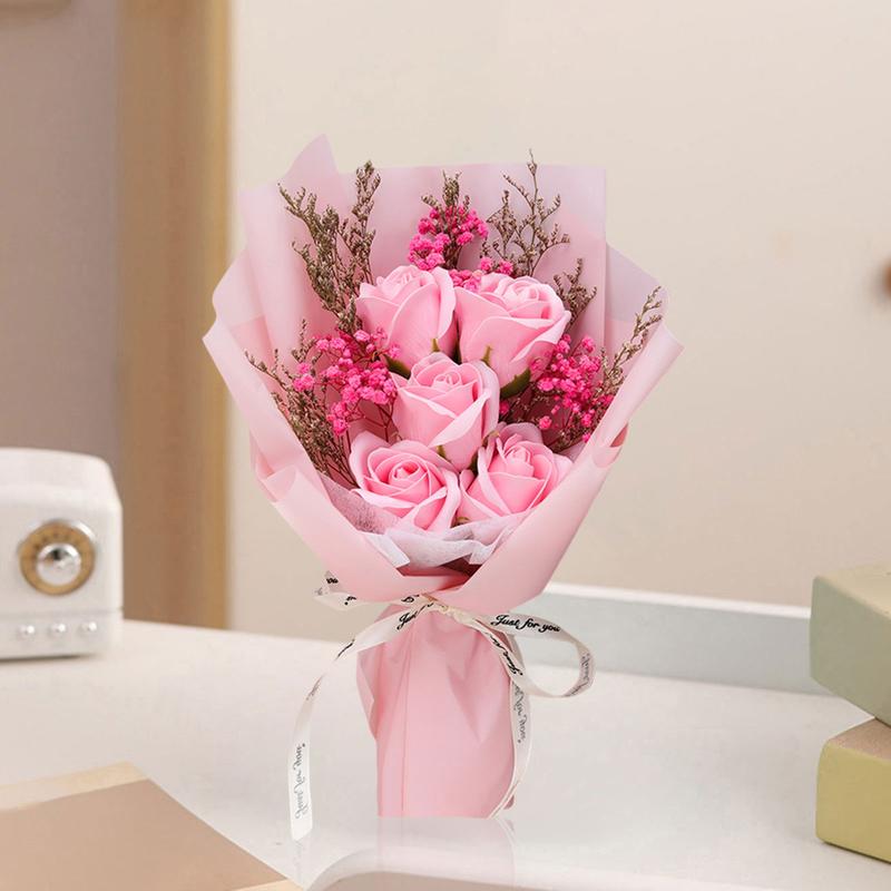 Artificial Soap Flower Bouquet Decoration Soft Touch 30x18cm Anniversary Gift for  Day, Thanksgiving Multifunctional, christmas gift