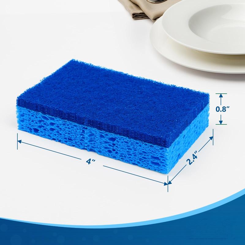 Sponges Kitchen 24pcs, Non-Scratch Scrub Dish Sponges, Safe on Non-Stick Cookware,Dual Sided Cleaning Sponges for Kitchen,Household,Bathroom and More Disposable Magic