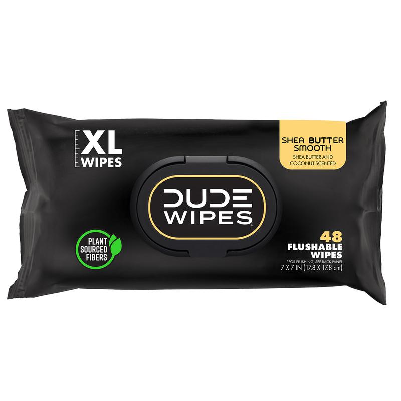 DUDE Flushable Wipes, Extra Large Shea BUTTer Smooth Wet Wipes, 240 Count