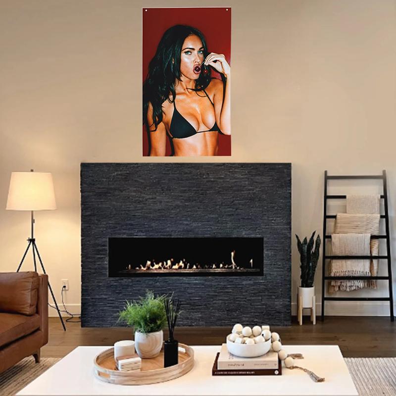 Megan Fox  FlagTapestry 3x5Ft  for Wall Hanging Man Cave CollegeDorm Room Decor Outdoor Banner