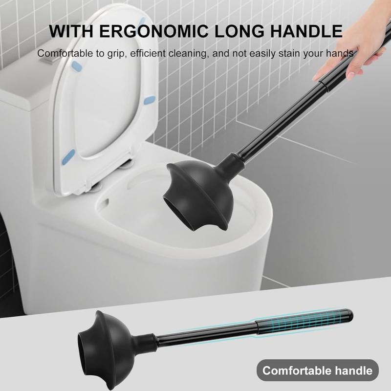 Toilet Brush and Plunger Set, Toilet Plungers for Bathroom Heavy Duty Toilet Bowl Brush and Holder Hidden Toilet Plunger and Brush Set for Deeply Cleaning - Black