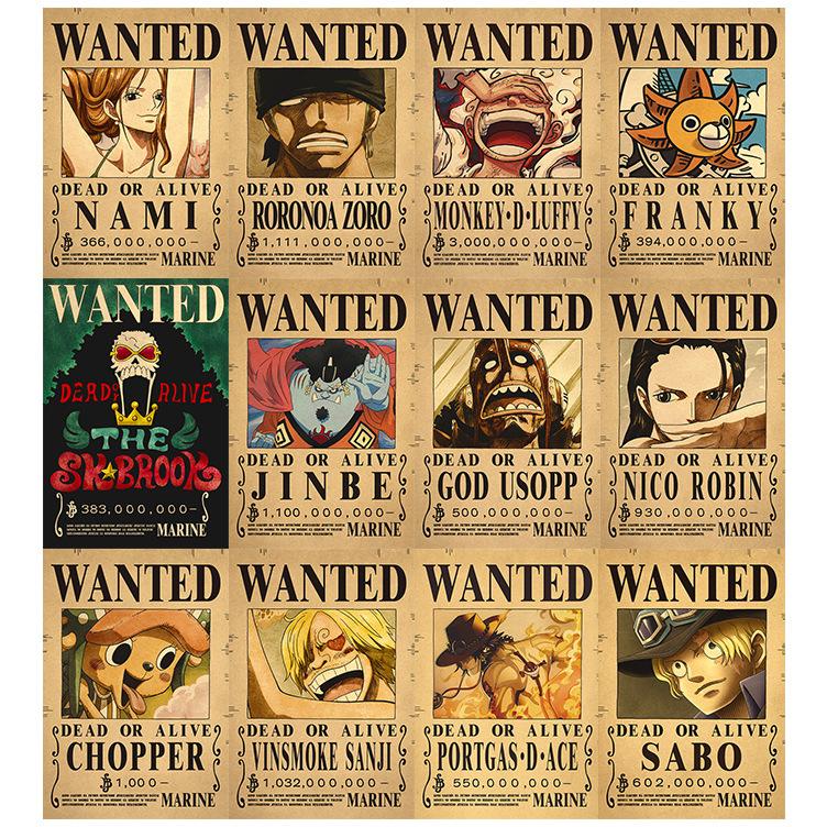 Anime O-P Wanted Poster Straw Hat Pirates Wanted Posters Set