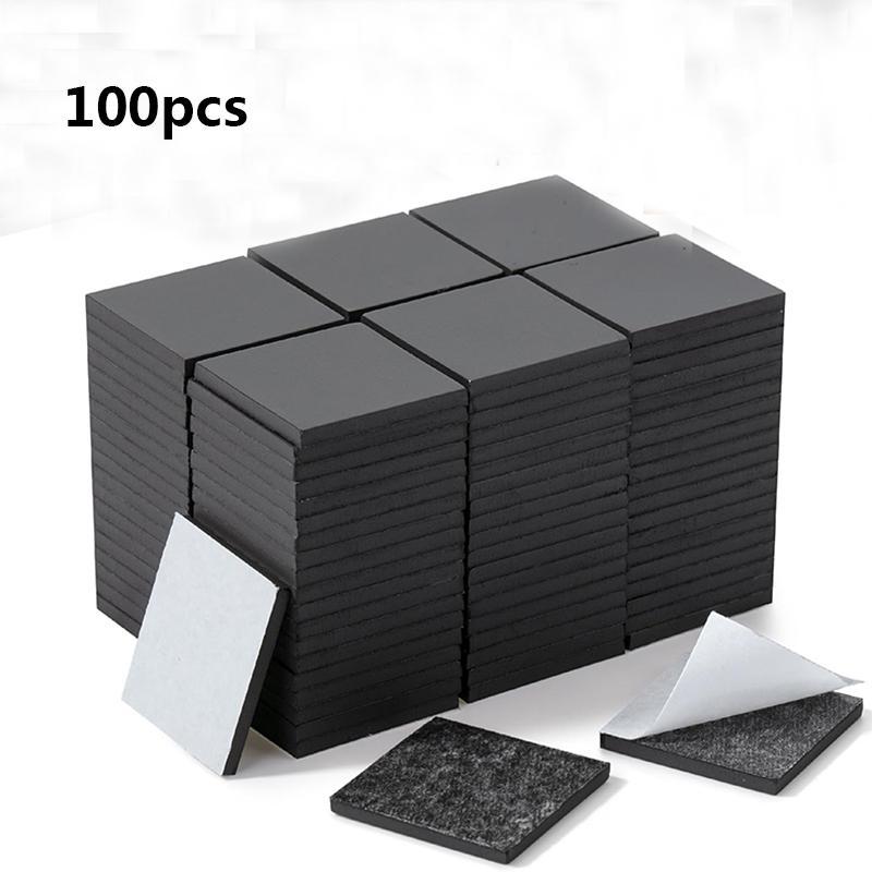 Self Adhesive Magnetic Squares, 100pcs set Mini Square Magnet, Multifunctional Small Peel Magnet, Flexible Magnet for Notes and Photos