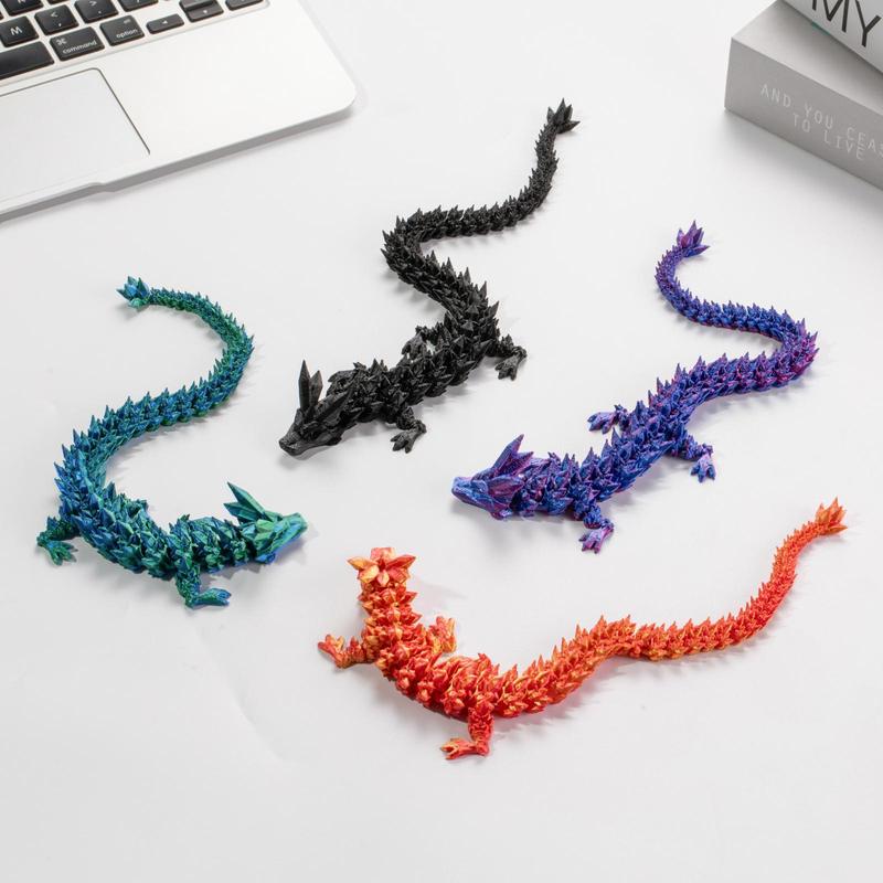 3D Printing Dragon Design Ornaments, Creative Movable Desktop Decoration Craft, Cool Toys, Home Decor Ornament for Desktop, Cool Toy for Men, Teenage Gift, Halloween Gift