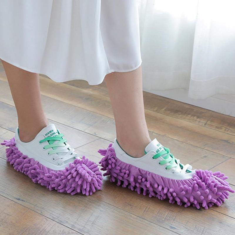 Household Cleaning Gadgets Mop Slippers, 2 Counts Floor Cleaning Slippers, Detachable Washable Mopping Slippers Cover, Floor Cleaning Shoe Cover, Sweeping Mop, Fall Decor