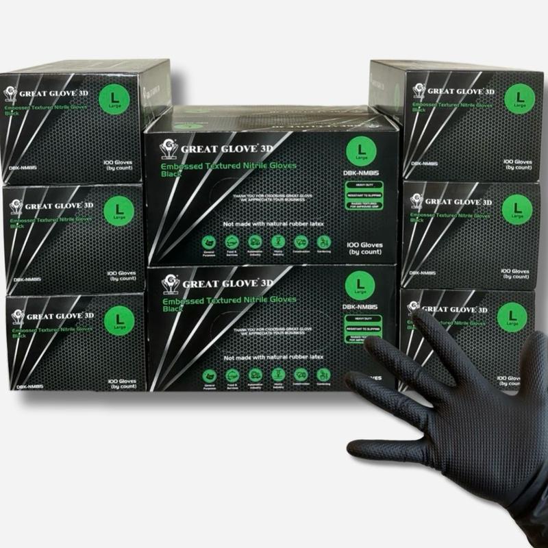 (Single Box) Black Diamond Textured 8 Mil Nitrile