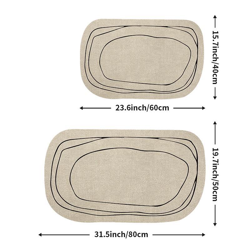 Oval Shaped Bathroom Mat, 1 Count Non-slip Water Absorbent Bathroom Rug, Easy To Clean Mat for Bathroom Toilet Doorway Office