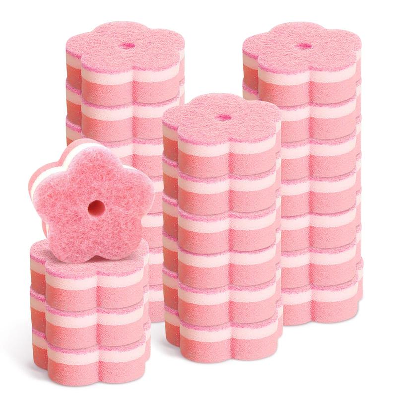 Flower Shaped Dish Cleaning Sponge, 24pcs set Scratch Resistant Kitchen Sponges for Washing Dishes, Household Cleaning Sponge for Pan & Pot, Cleaning Supplies