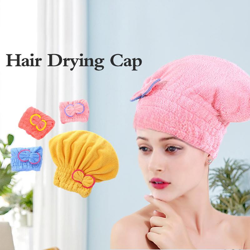 Bow Decor Hair Drying Towel, 3 Counts Soft Absorbent Hair Towel, Hair Drying Cap, Bathroom Supplies