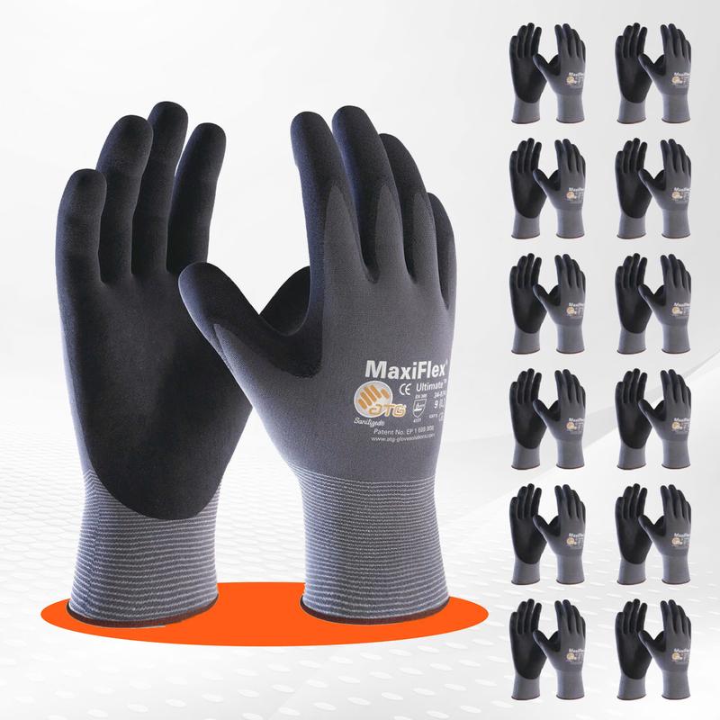 MaxiFlex Pro Grip Gloves 34-874 844 - 12-Pack Nitrile-Coated Work Gloves For Precision Tasks, Heavy-Duty Work & Industrial Jobs in Spain Cleaning