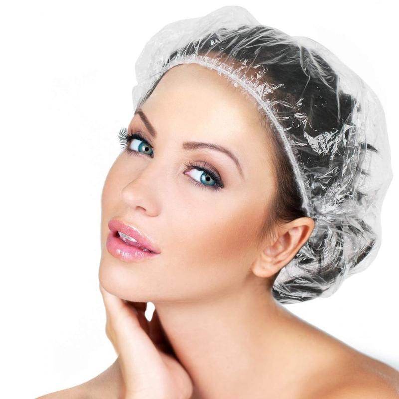 30pcs Disposable Shower Caps-Multi-Purpose Thickening Elastic Bath Cap Plastic Waterproof Clear Shower Cap Bath Shower Caps Women Spa,Men Hair Caps,Home Use,Hotel and Hair Salon, Travel.(Size 46CM)(Creative Life Pavilion)