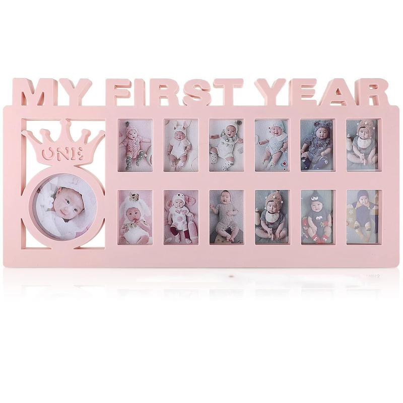 Baby Photo Frame, 0-12 Months Growth Milestone Commemorative Photo Frame, The First Year Baby Souvenirs, Kids Growing Memory Gift