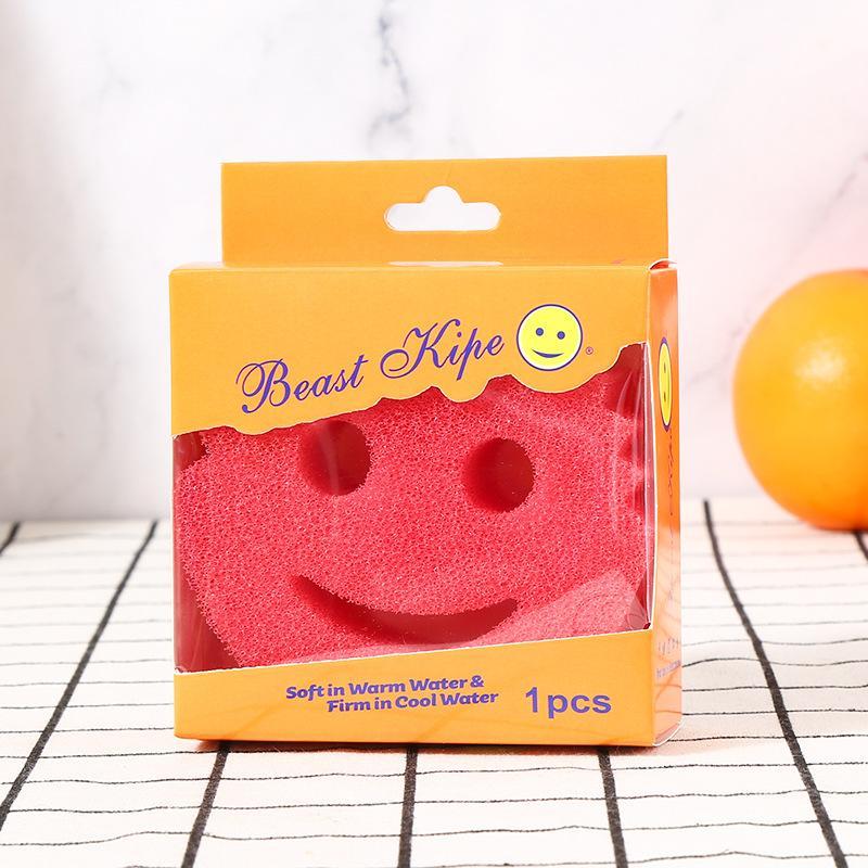 Smiling Face Sponge, 1 2 3 4 8 Counts Cartoon Dish Washing Sponge, Kitchen Cleaning Sponge, Household Cleaning Tool for Kitchen Bathroom