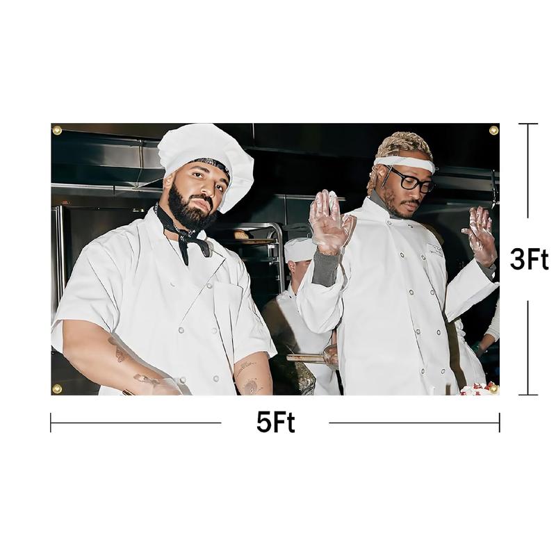 Chef Rapper Life is good  Flag 3X5 Ft With Four Brass Grommets Funny Flag Decoration for College Bedroom Room Dorm Wall Party Hip hopTapestry