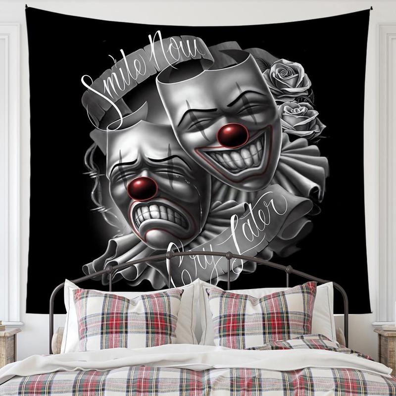 Room Decor Art Face Pattern Tapestries, Halloween Decor Wall Hanging Art Decor for Home Living Room Bedroom, Bedroom Decor, Men Gifts