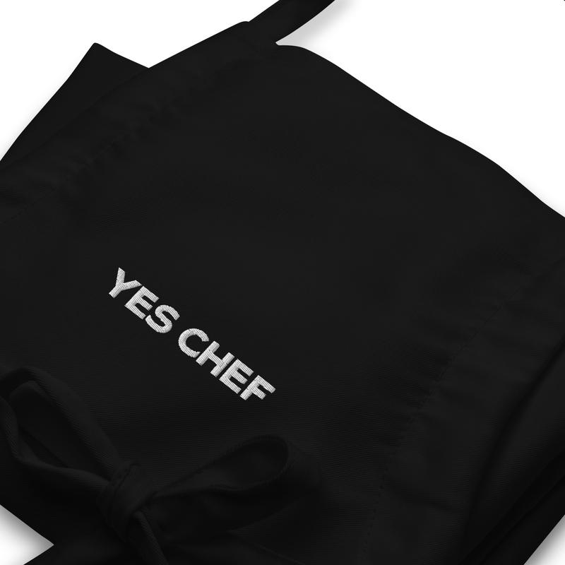 Yes Chef Embroidered Apron in Black | The Bear FX with Two Front Pockets for your Kitchen Accessory Adjustable Cotton Stylish and Trendy Apron | The Bear Season 3