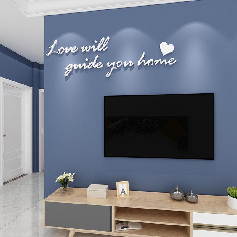 Love Will Guide You Home Letter Pattern Wall Sticker, 1 Count 3D Self Adhesive Wall Decal, Decorative Sticker for Home Living Room Bedroom