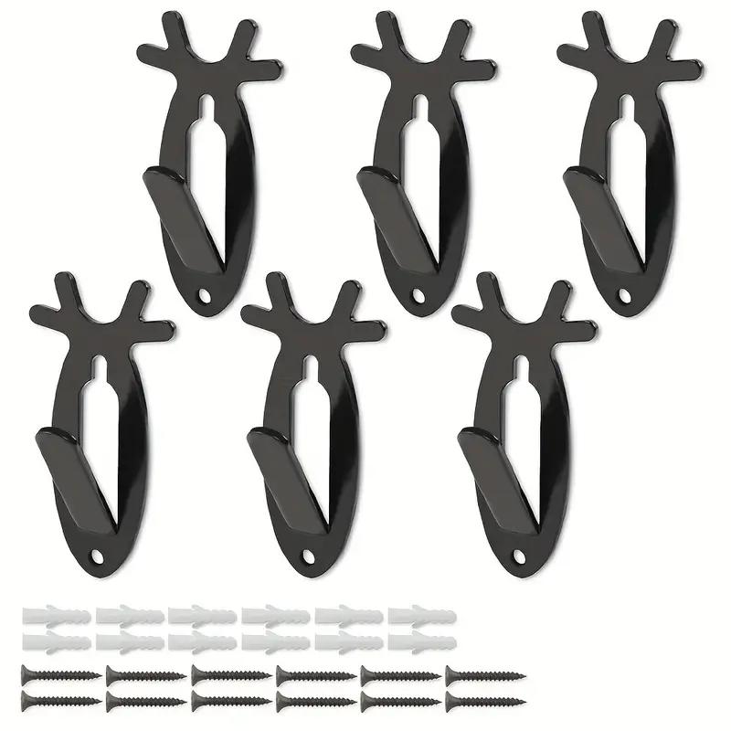 6Pcs Christmas European Mount Skull Wall Hanger Hook Deer Antelope Antler Mount Bracket Upgraded Version