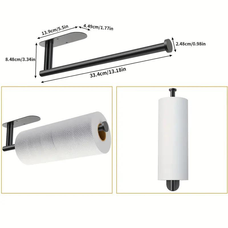 Small Space Organizer, Wall-mounted Punch-free Paper Towel Holder, Space-saving Kitchen Organizer, Stainless Steel Roll Paper Holder, Home Organizers for Kitchen & Bathroom, Room Decor for Fall Gifts, Fall Decor