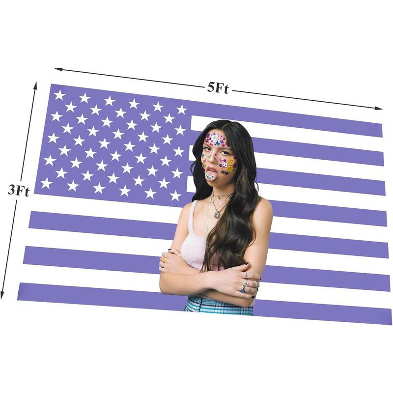 Olivia Music Flag Rodrigo 3×5 Ft Singer Musician Flag Wall Outdoor Hanging Flag with 4 Brass Grommets for Man Cave Wall College Dorm Room Decor