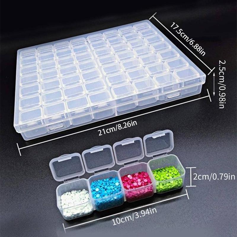 56-grid Transparent Plastic Storage Box, 1 Count Dustproof Multi-grid Jewelry Organizer, Desktop Storage Container For Jewelry DIY Craft