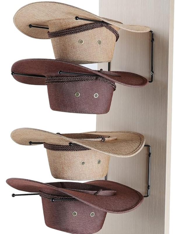 Cowboy Hat Rack - Cowboy Hat Holder DIY Hat Hangers for Wall Display, Black Hat Holder Organizer, 6 Pieces