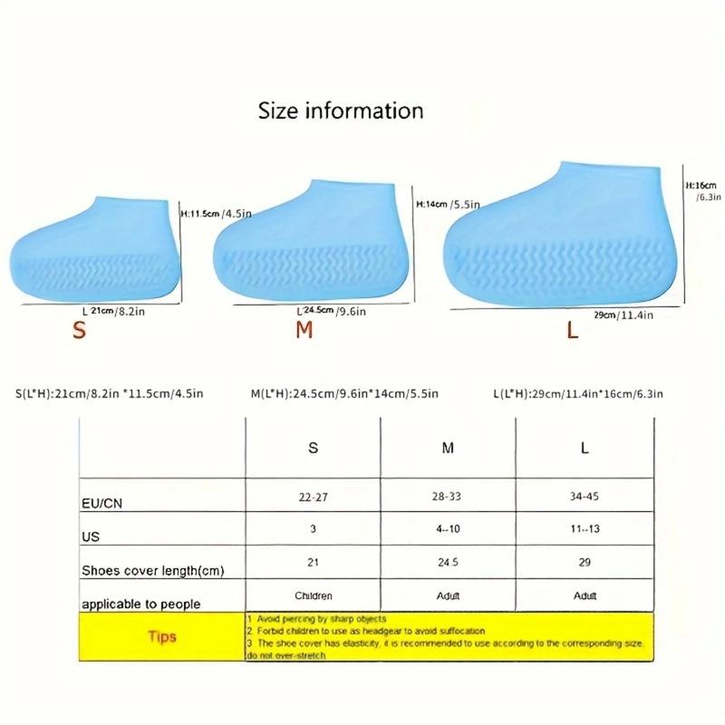 1 Pairs Outdoor Latex Rain Boots Waterproof Shoe Cover Reusable Rain Prevention Multiple Colors Durable Rubber Unisex