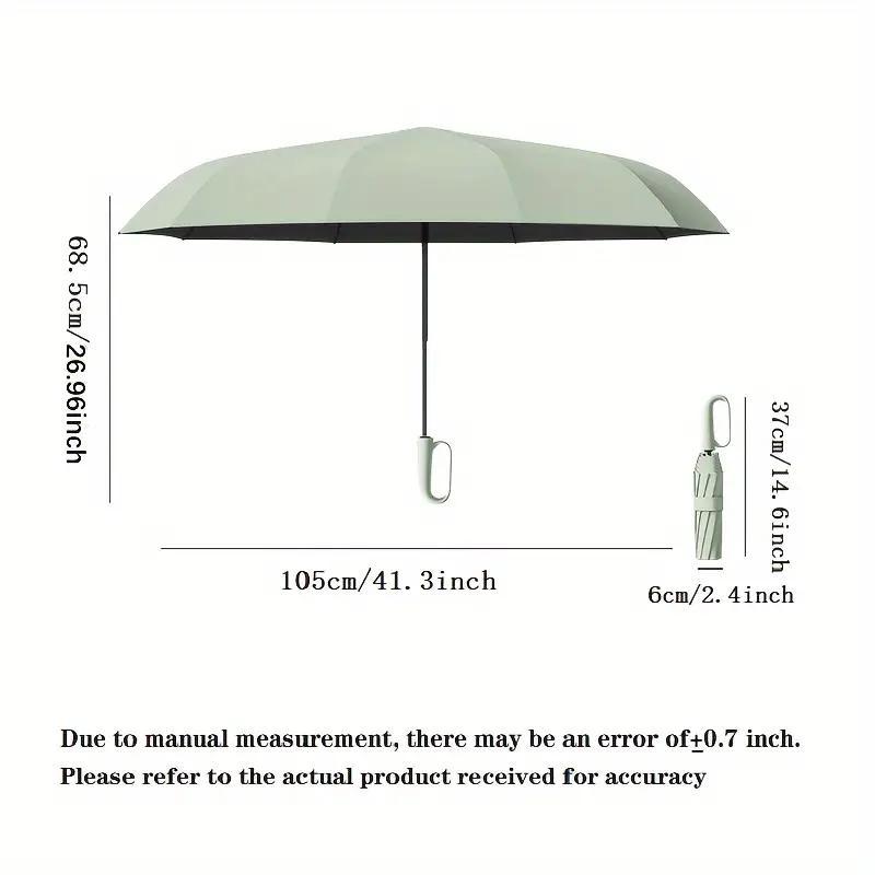 Fully Automatic 20-ribbed Sun Umbrella, 1 Count Portable Foldable Umbrella with Hook, Dual-purpose Sunscreen & Rain Umbrella for Men & Women,  Folding Umbrella