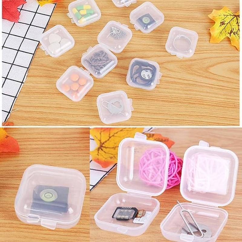 10pcs Clear Plastic Jewelry Bead Storage Box, Mini Small Item Storage Container With Flip Lid, Portable Travel Pill Box