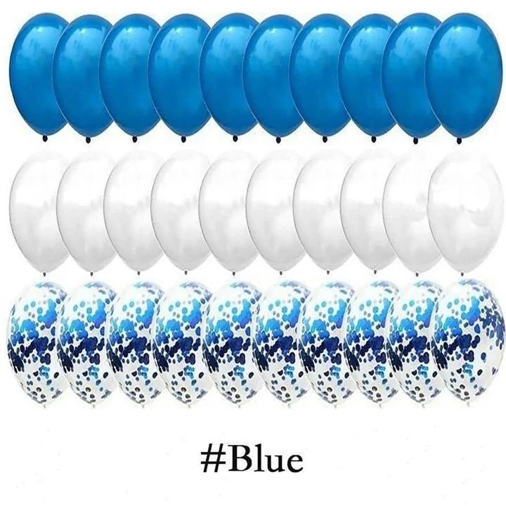 43Pcs Happy Birthday Balloons Set - Blue Foil Letter Balloon 16inch, 12inch Confetti Latex Balloon - Birthday Party Decorations