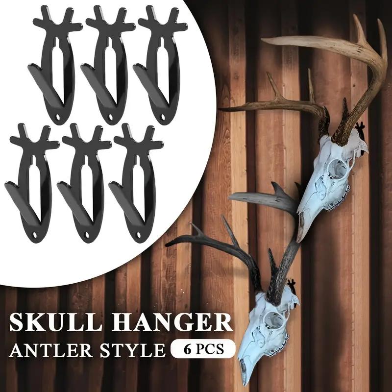 6Pcs Christmas European Mount Skull Wall Hanger Hook Deer Antelope Antler Mount Bracket Upgraded Version