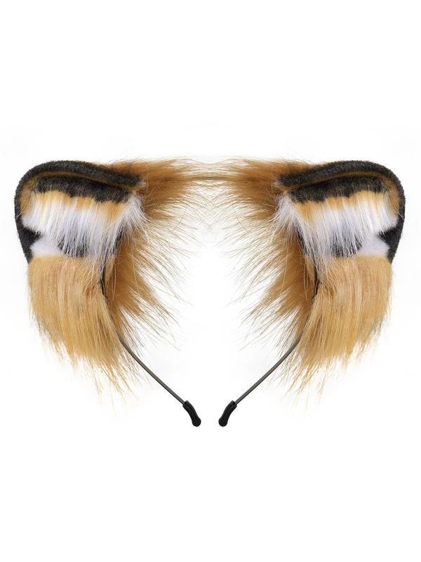 Cute Fluffy Plush Tiger Ear Design Headband & Tail Hair Accessories Set, Cute Hair Accessories for Women & Girls, Fashion Hair Accessories for Party, Daily Cosplay Decor