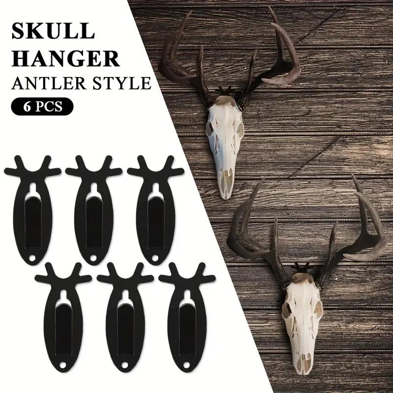 6Pcs Christmas European Mount Skull Wall Hanger Hook Deer Antelope Antler Mount Bracket Upgraded Version