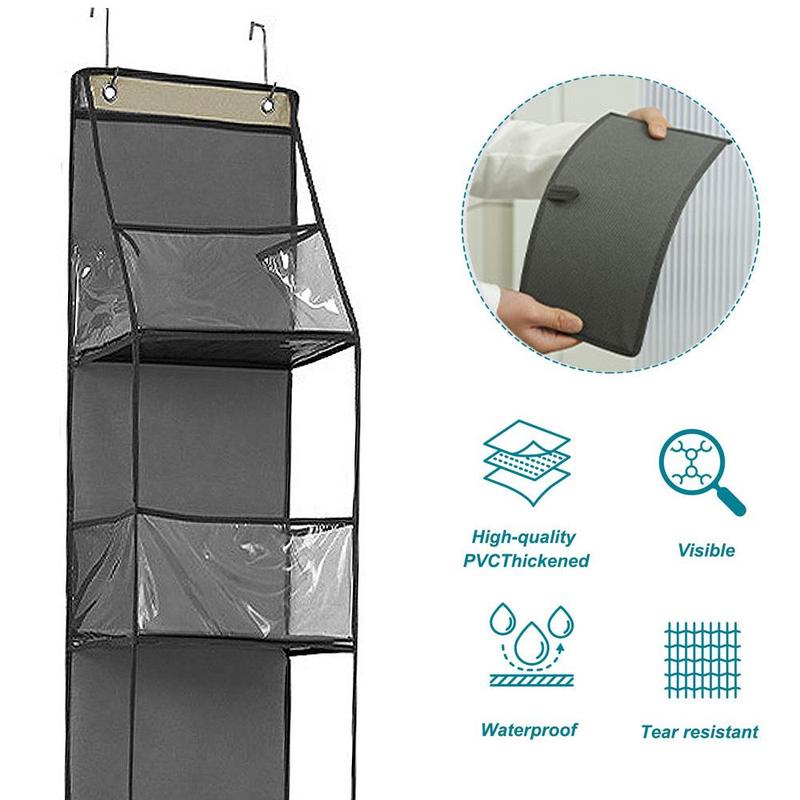 Multi-layer Storage Hanging Bag, 2 Counts Door Back Multi-functional Fabric Hanging Bag, Transparent Visible Multi-functional Bag Storage Bag