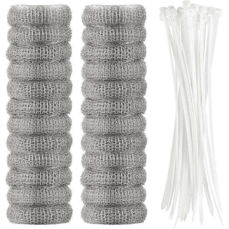 24  count   Lint Traps Washing Machine Stainless Steel Lint Snare Traps Laundry Mesh Washer Hose Filter with 24 count Cable Ties