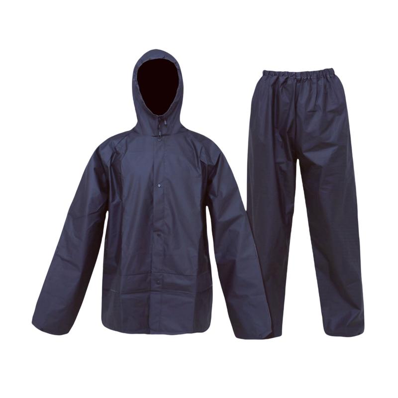 Ultra-Lite Rain Coat with Pants for Men Women Waterproof Rain Suit for Sport(Navy)