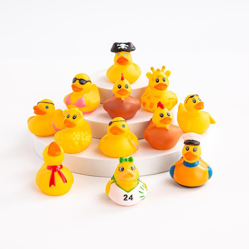 25 PCS Colorful Rubber Duck Toys Children's Party Gift Party Small Gift Halloween Gift