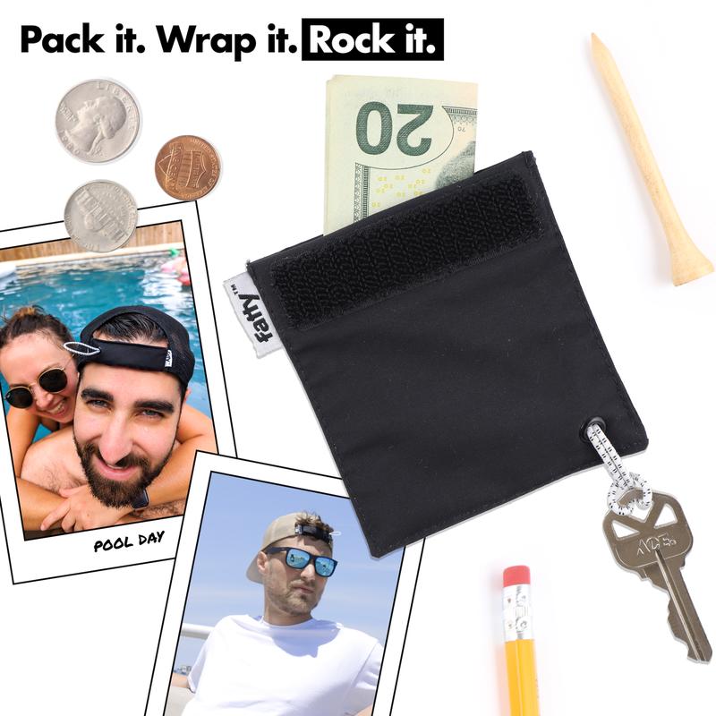 FATTYPACK A Fanny Pack for Your Hat - Attachable Storage Pocket for Hats - Store Cash, Medicine, Gum, Keys, Pencils, Pens, Golf Tees, Glasses, etc. - Wallet, Money Bag, Pouch