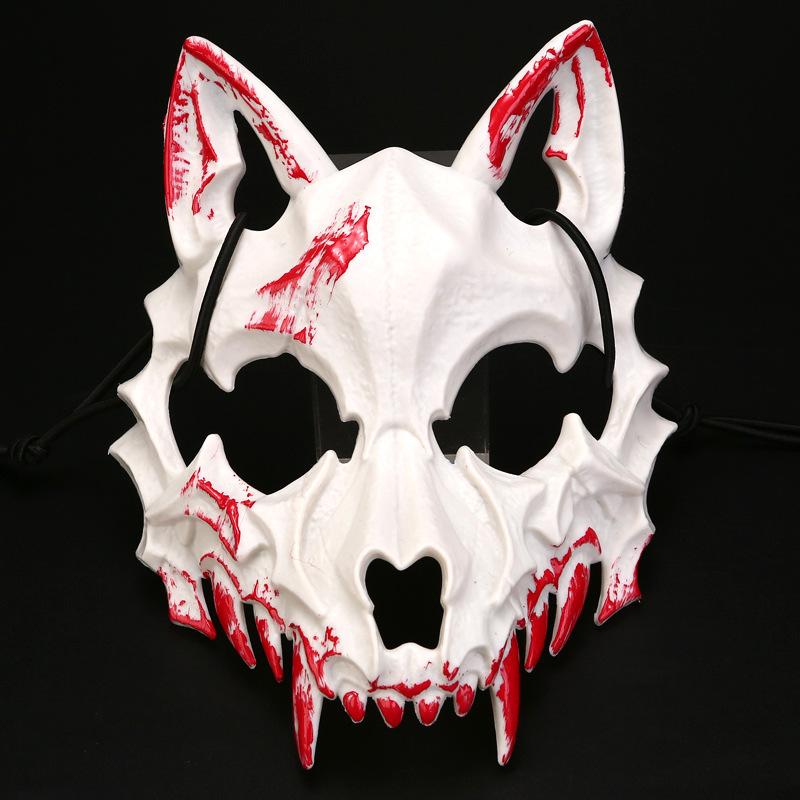 Christmas 2024 Ornament   Mask Decoration Christmas Party Mask Half Face Yasha Tengu Cosplay Mask Pose Prop Accessories Cos Tiger Wolf Ornament