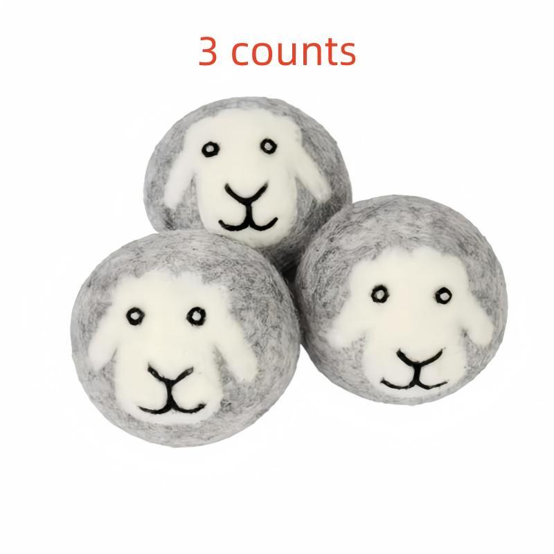 Wool Drying Ball, 3 Counts Reusable Laundry Natural Fabric Softener for Reduce Drying Time and Wrinkles, Laundry Tools & Accessories