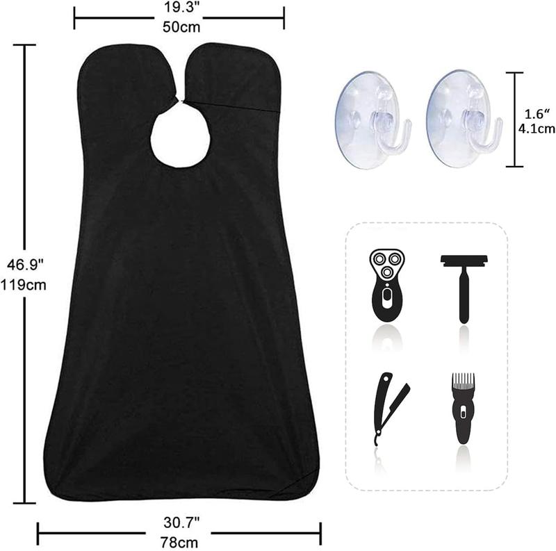 Beard Bib Apron, Beard Hair Catcher  Non-Stick  Cloth, Shaving & Trimming & Beard Hair Catcher, with 3 Suction Cups,  Gifts for Men, Christmas Gifts